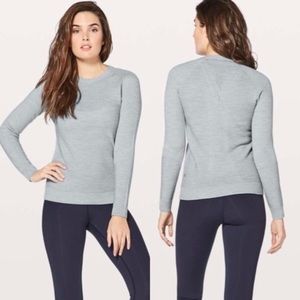 New Women’s Lululemon Simply Wool Sweater Heathered Starlight Light Blue Sz 4